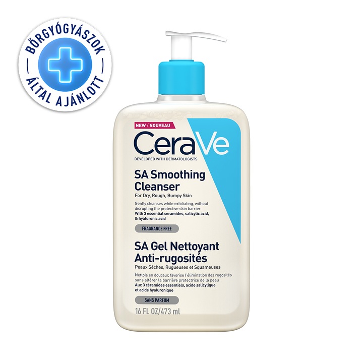 CeraVe SA hámlasztó arc- és testtisztító gél, száraz/érdes bőrre, 473 ml