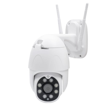 Camera de supraveghere PNI IP230TLR 1080P cu PTZ H264+ suporta microSD 128GB, Night Vision, aplicatia Tuya, P2P, Android, iOS, pentru interior si exterior, rotire dupa miscare, alarma la miscare
