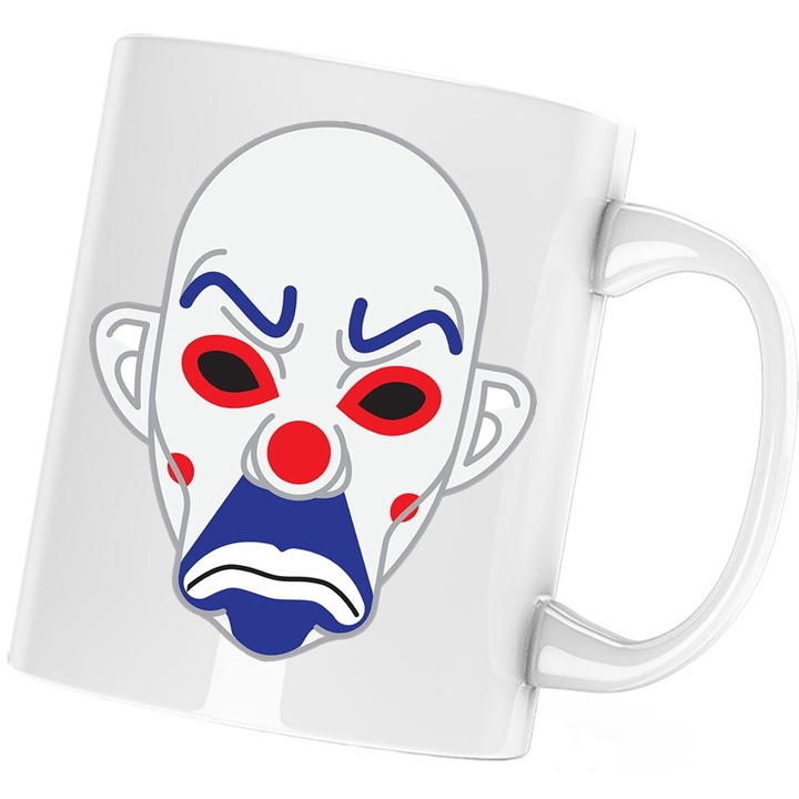 Cana personalizata alba, "Joker Mask Horror Rebel Hacker Fortnite", 330 ml