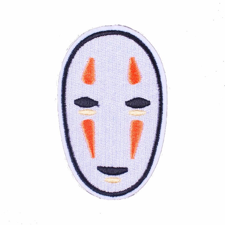 Petic textil brodat No-Face, Spirited Away 8.3x5 cm