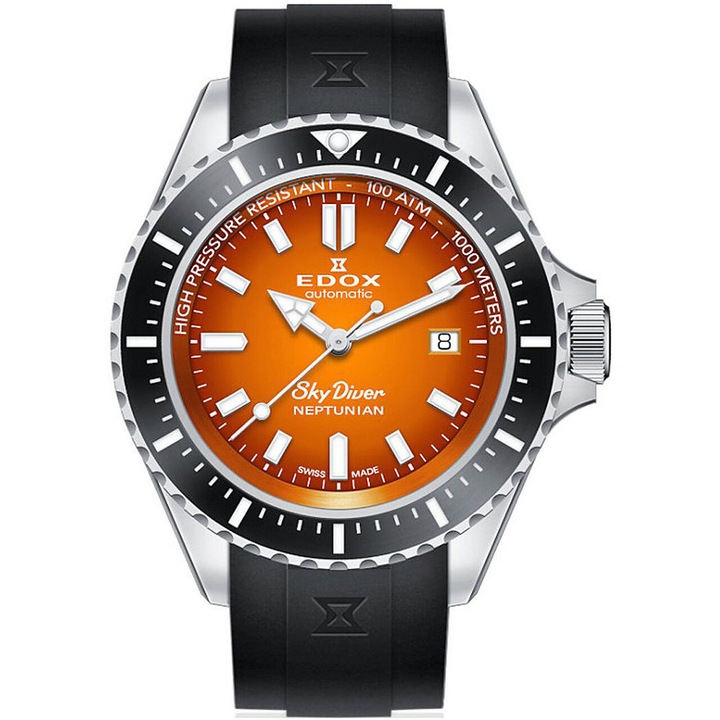 Мъжки часовник Edox 80120-3NCA-ODN, Автоматичен, 44мм, 100ATM