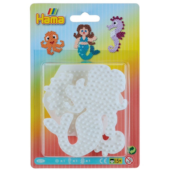 Lumea sirenei - set de 3 plansete pentru margele Hama midi in blister cu agatator