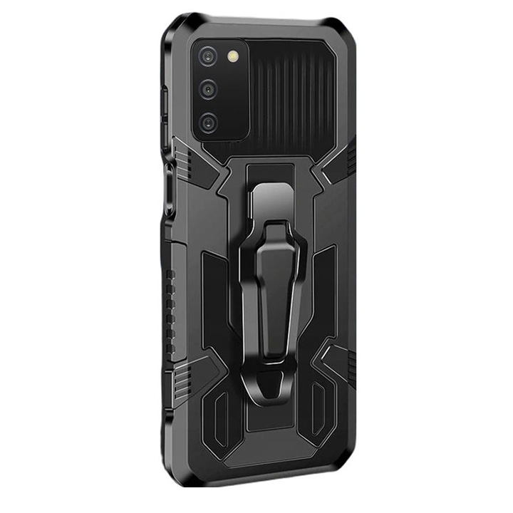 Защитен калъф за Samsung Galaxy A03s, Optim Solution, Aziao Tech Performance Design, Shield Armor, Hard TPU, Tank Stand, Top Protection, Черен