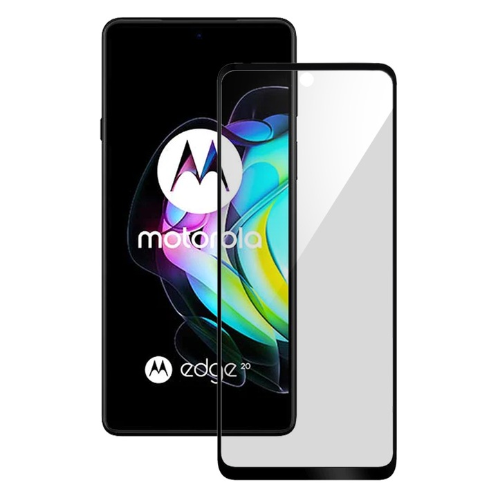 SILKASE üvegfólia Motorola Moto Edge 20 Pro-hoz, Full Glue, Full display, fekete