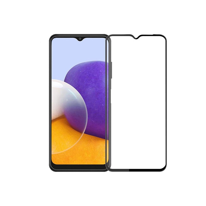 SILKASE üvegfólia Samsung A22 4G-hez, Full Glue, Full display, fekete