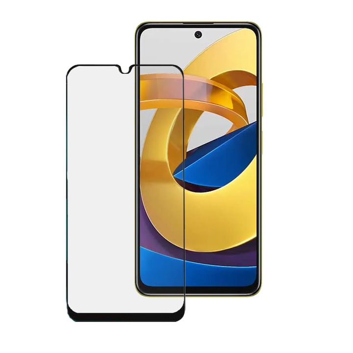SILKASE matt üvegfólia Xiaomi Poco M4 Pro-hoz, Full Glue, Full display, fekete