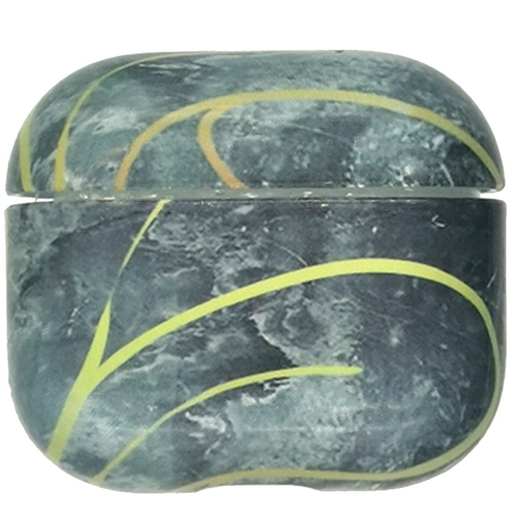 SILKASE tok Apple Airpods Gen.3-hoz, műanyag, türkiz márvány