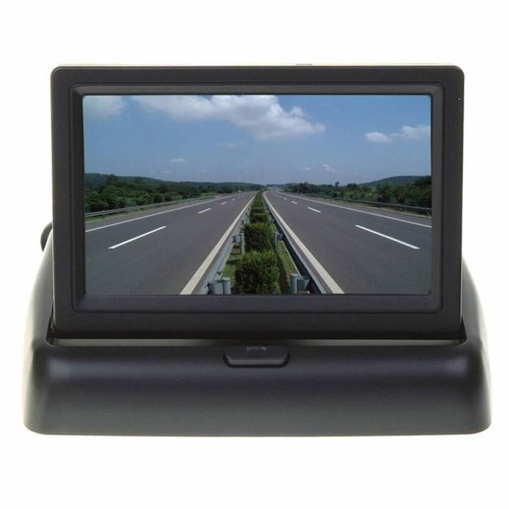 Monitor 4.3" pliabil, cu 2 intrari video pentru camera mers inapoi 02484 Amio