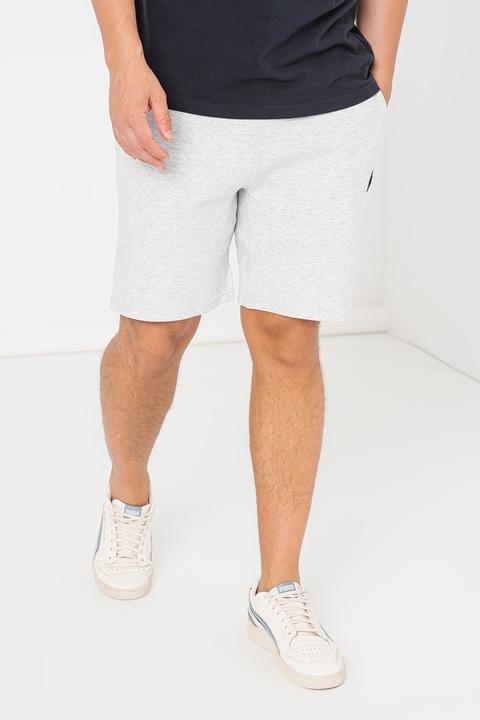 Superdry & Co, Pantaloni scurti cu buzunare oblice Code Tech, Gri deschis melange