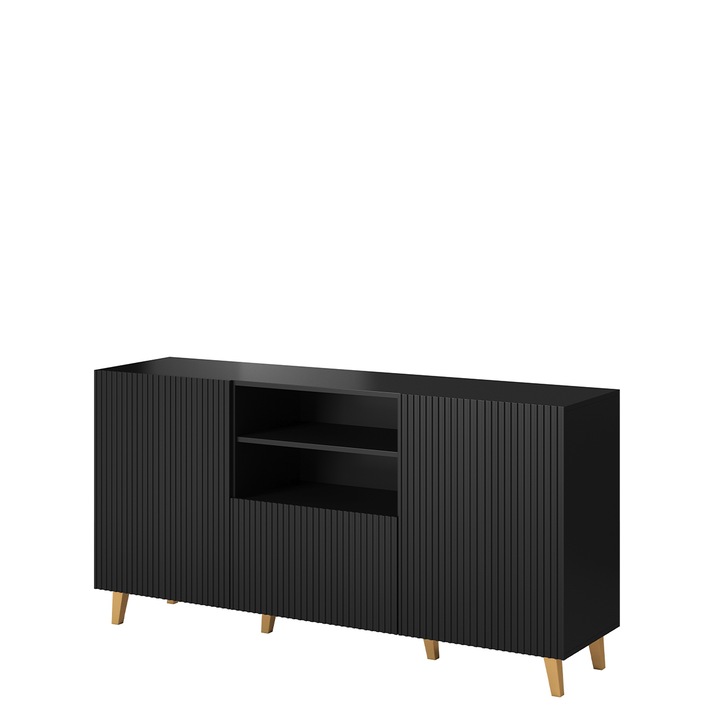 Comoda 150 Sinenko, MIRJAN24, negru / auriu, 151x83x42 cm