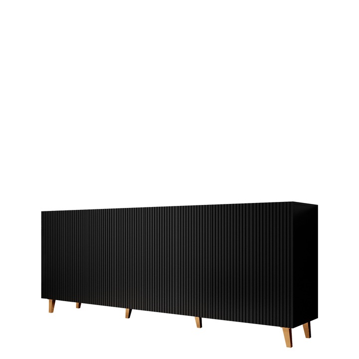 Comoda 200 Sinenko, MIRJAN24, negru / auriu, 201x83x42 cm