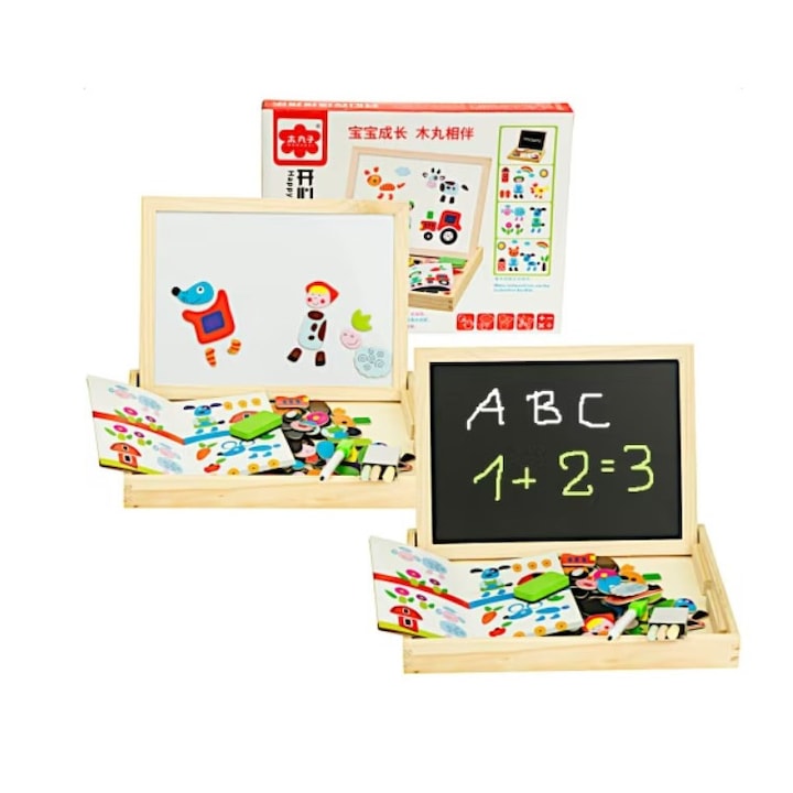 Tabla magnetica multifunctionala, model A, Doua fete, 30 x 23 x 3 cm h