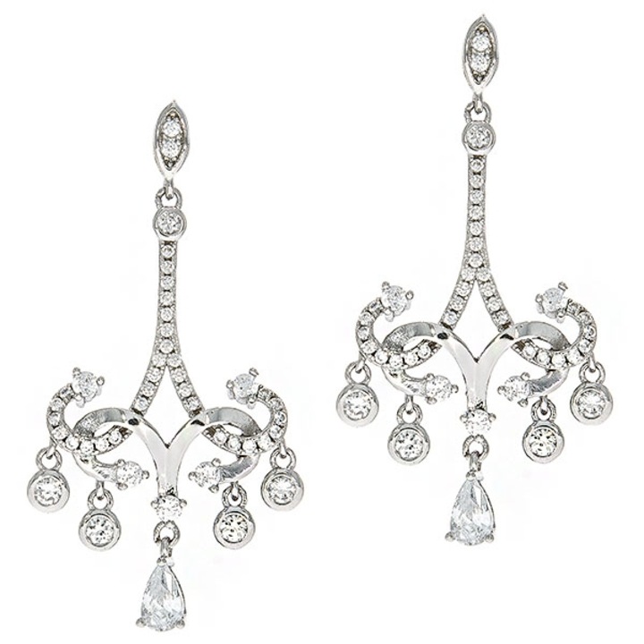 Cercei Argint Rodiat eleganti cu Zirconii