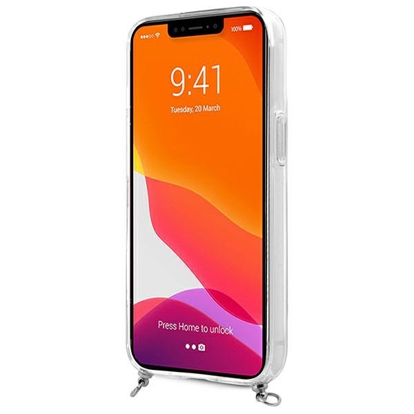 Husa Guess pentru iPhone 13 Mini, Lant argintiu, PC, Transparent
