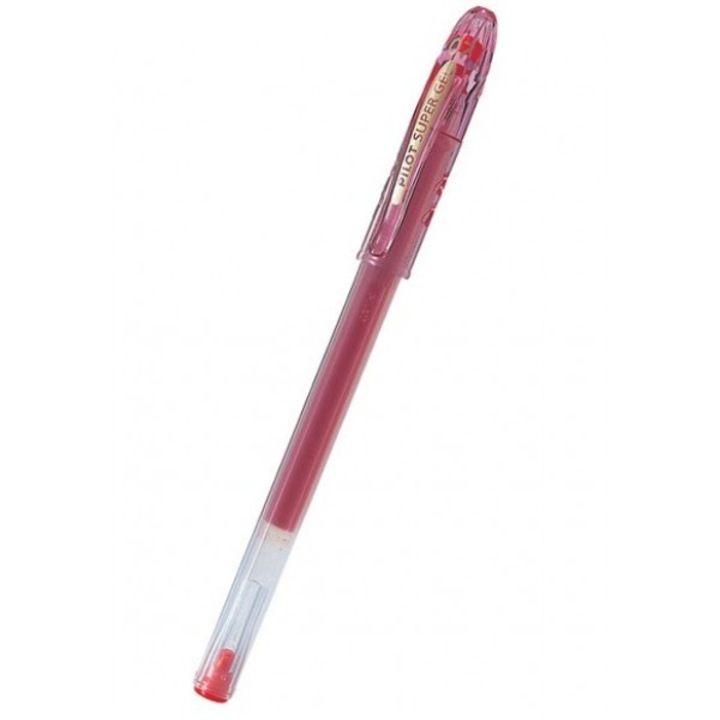 Set 12 buc Roller cu gel Pilot Super Gel, rosu, 0.7mm