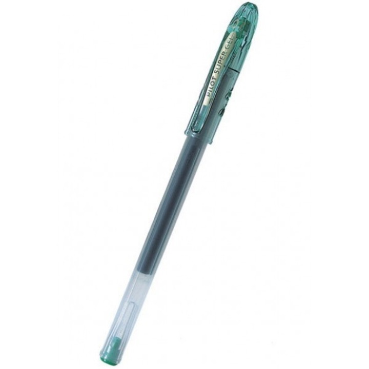 Set 12 buc Roller cu gel Pilot Super Gel, verde, 0.7mm