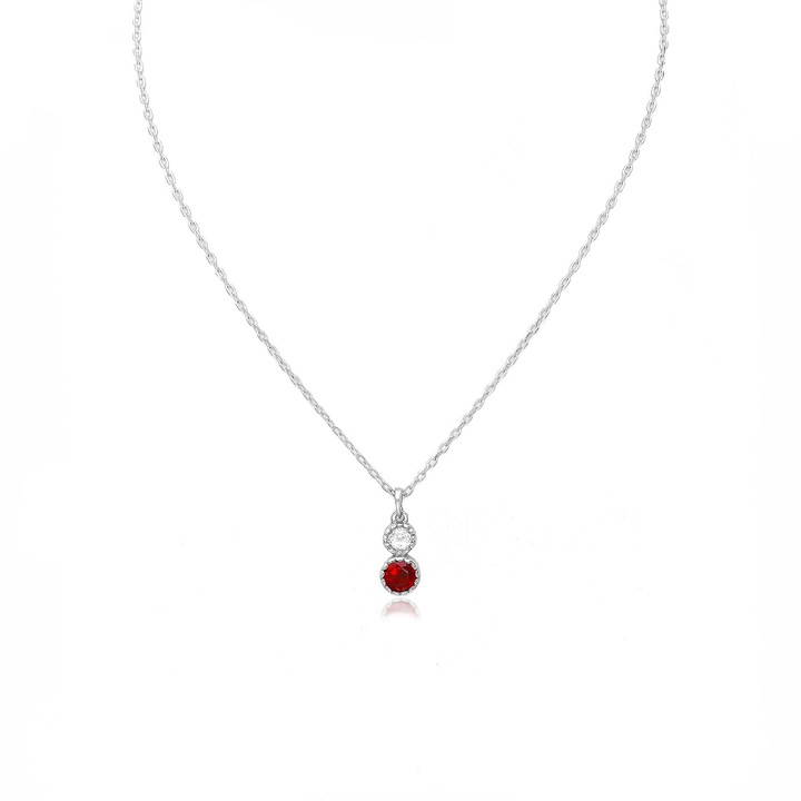 Colier Silver Berry, Garnet and White Topaz, din Argint