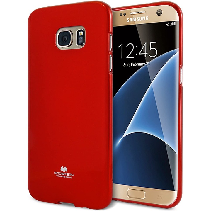 Mercury Goospery Jelly Case Съвместим с Samsung Galaxy S7, червен