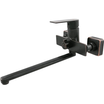 Baterie cada/dus Ermetiq Stylish ER-DG102N, pipa lunga, furtun dus, para dus, suport dus, Negru