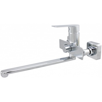 Baterie cada/dus Ermetiq Stylish ER-DG102, pipa lunga, cu furtun, para si suport, cartus ceramic, Crom