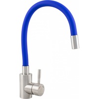 Baterie bucatarie Ermetiq ER-YX208B, pipa flexibila, cartus ceramic, Inox, Albastru