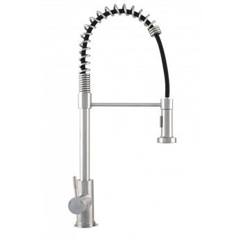 Baterie bucatarie Ermetiq ER-YX221, cu pipa arc si functie dus, Inox