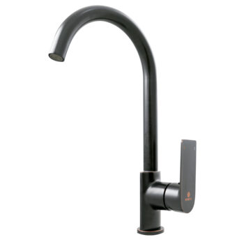 Baterie bucatarie Ermetiq Stylish ER-DG108N, tip lebada, comanda laterala, Negru