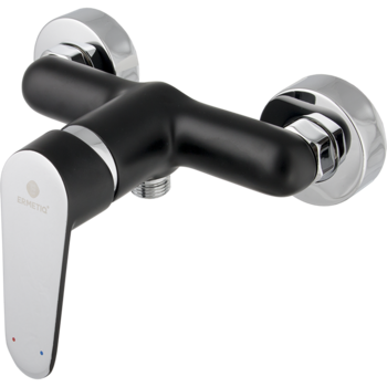 Baterie dus Ermetiq ER-A210N, monocomada, cartus ceramic, aerator, cu set de dus, Negru