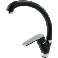 Baterie bucatarie Ermetiq ER-A207N, tip lebada, monocomanda, cartus ceramic, aerator, Negru