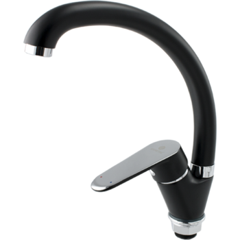 Baterie bucatarie Ermetiq ER-A207N, tip lebada, monocomanda, cartus ceramic, aerator, Negru