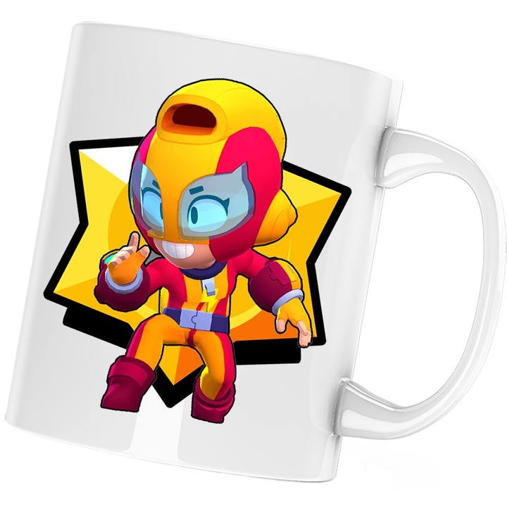 Cana personalizata alba, "Max Brawler Brawl Stars", 330 ml