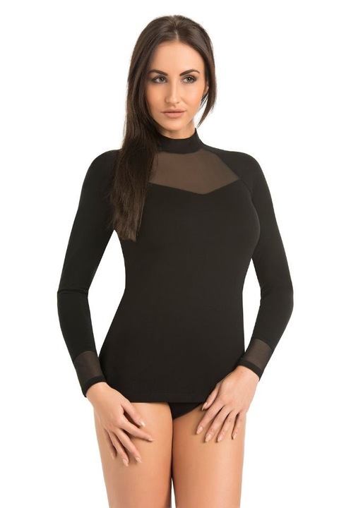 Дамска блуза от вискоза с къса яка Mila, Teyli, Черен