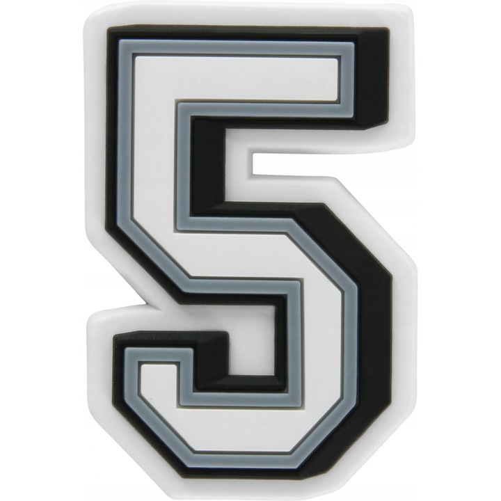 Аксесоар Crocs Jibbitz, B&W, Номер 5, Бял