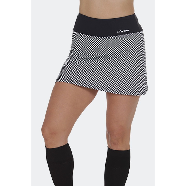 Fusta sport dama Fussion, A 40 Grados by 3 Sport & Style, Poliester, Negru/Alb
