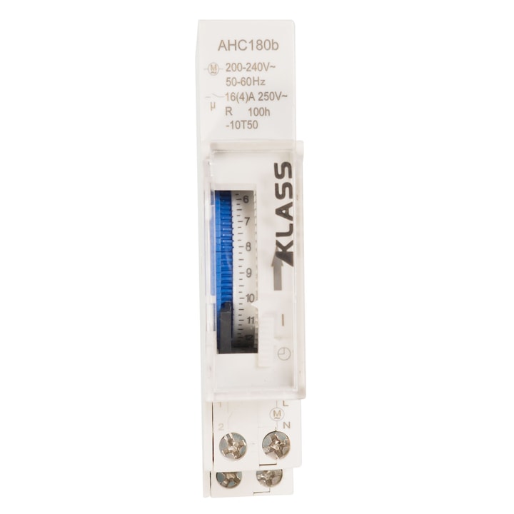 Ceas programator analogic pentru sina DIN, ACH-180B, 16A, 230V