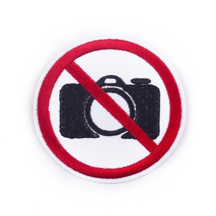 Petic textil brodat No Photo 7 cm