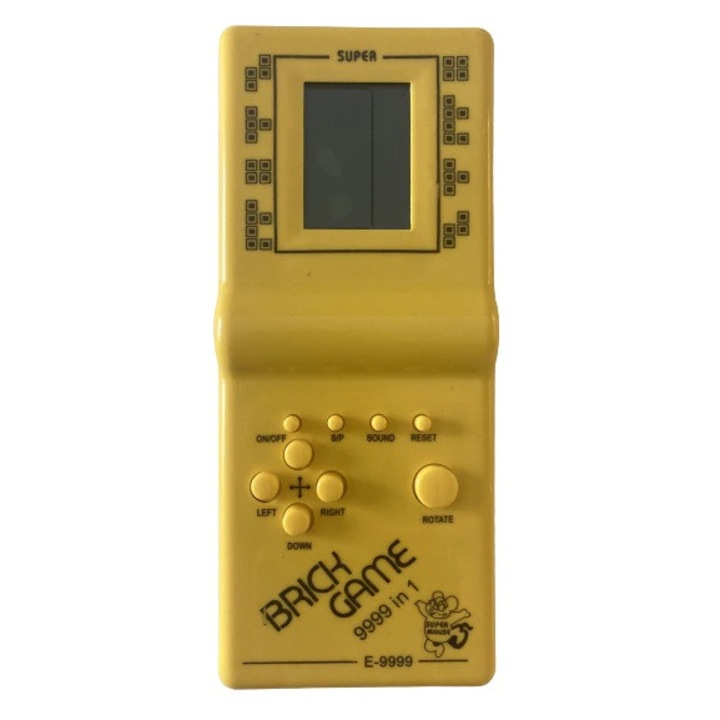 Interaktív játék Type Tetris, Brick Game 999 Classic, Sárga, +3 év