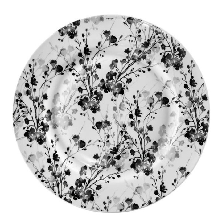 Farfurie desert 19cm, portelan, Ambition Black Nature