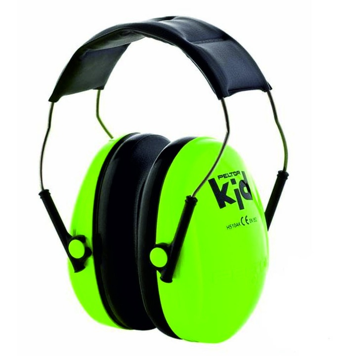 Antifoane externe pentru copii Peltor Kid, verde neon