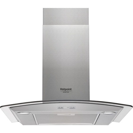 Hota incorporabila decorativa Hotpoint HHGC 6.7F LB X, putere de absorbtie 713 mc/h, 3 viteze, 60 cm, Inox