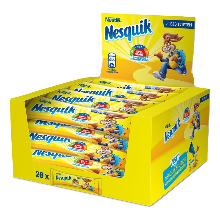 Разтворима какаова напитка NESQUIK ® Opti-Start™, 28 броя х13.85g, На дози