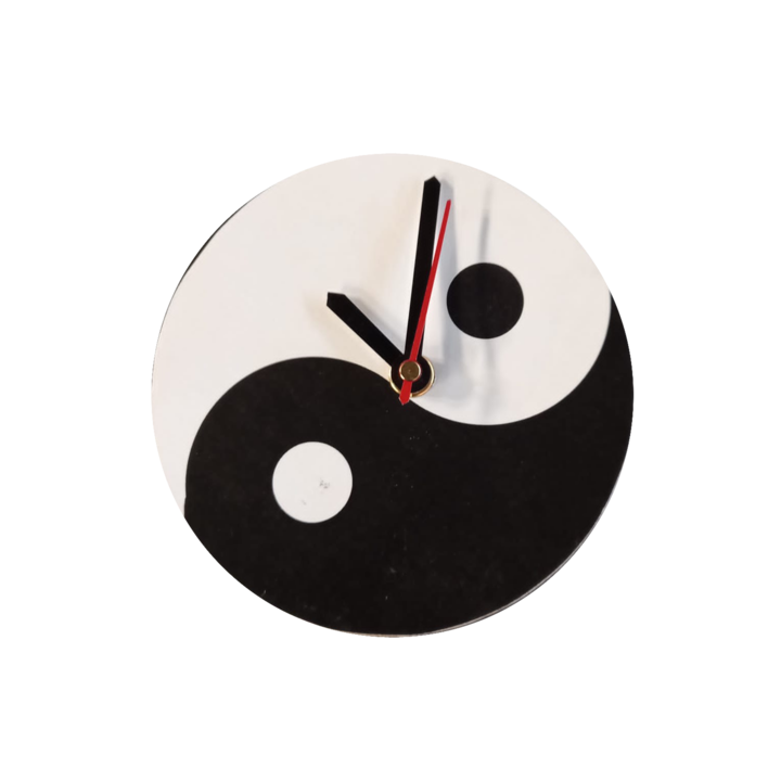 Falióra keret nélkül, VINTAGE YIN&YANG, átmérő 12,5 cm x 0,5 cm, mágneses tartó