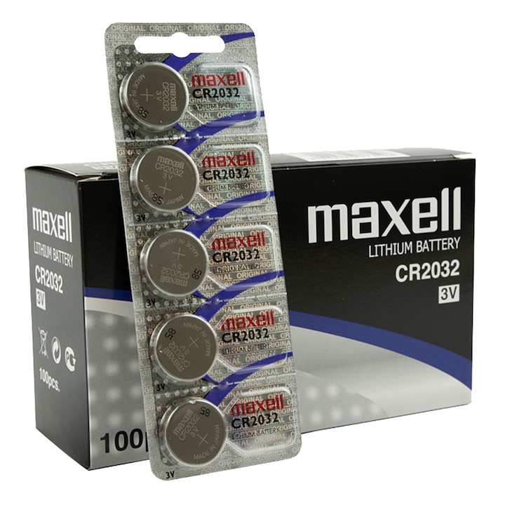 Комплект батерии Maxell CR2032, 100 броя