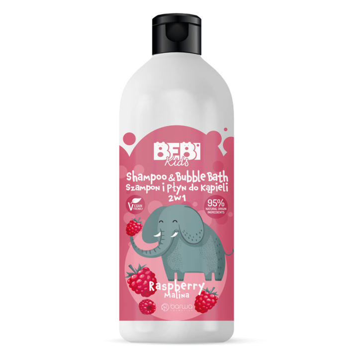 Малинов шампоан и пяна за вана, 2 в 1 за деца, Barwa Cosmetics, 500 ml