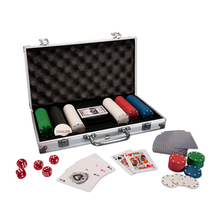 Покер комплект Action One с 300 чипа, Aлуминиево куфарче