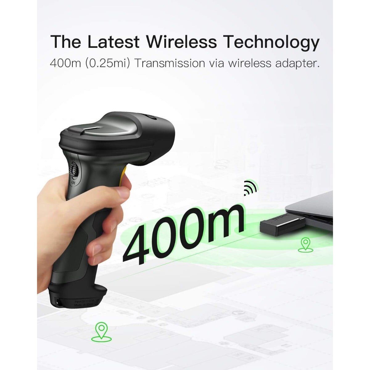 Bluetooth, vezeték nélküli vonalkódleolvasó 400M átviteli távolsággal, Inateck P7 eMAG.hu