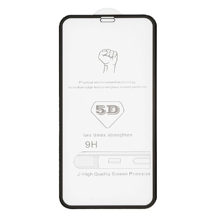 Стъклен протектор LBL 5D Slim за iPhone X/ XS, Черен