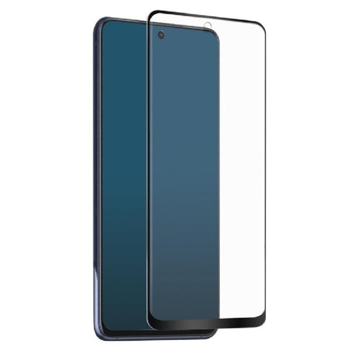 Стъклен протектор за дисплей MBX 5D Full с цяло лепило, За Samsung Galaxy S21 FE 5G (G990B), Черен