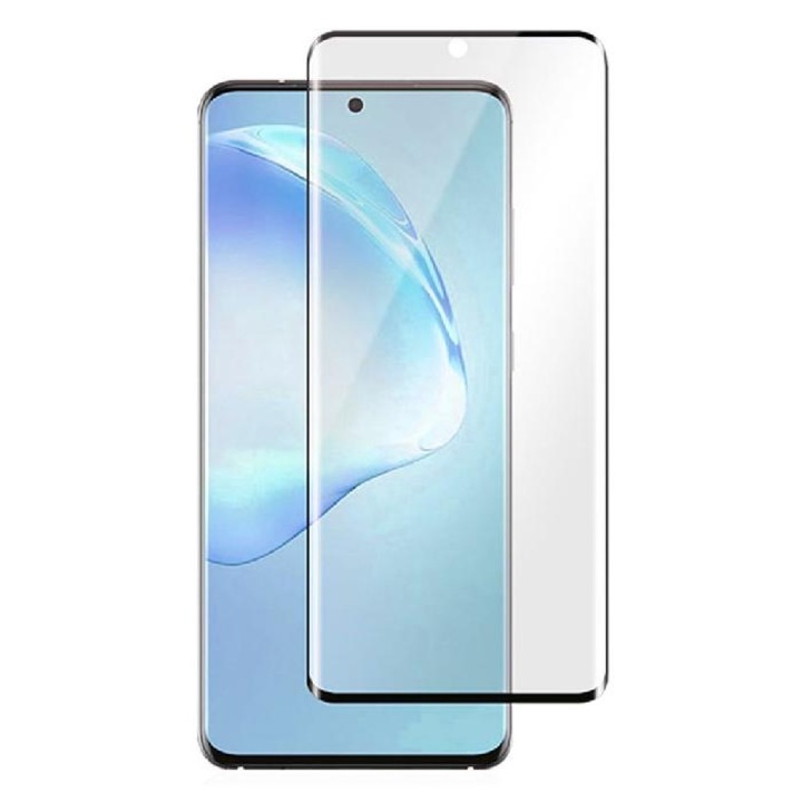 Стъклен протектор за дисплей MBX 5D Full Glue Edge без дупка, За Samsung Galaxy S20 Plus (G985F), Черен