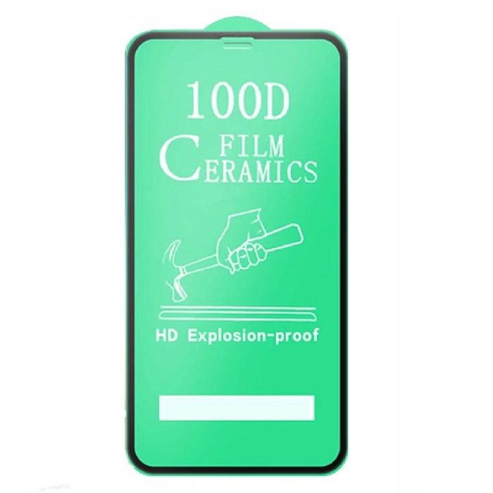 Стъклен протектор за дисплей Ceramic 5D Full с цяло лепило, За iPhone 11 (6.1), Черен